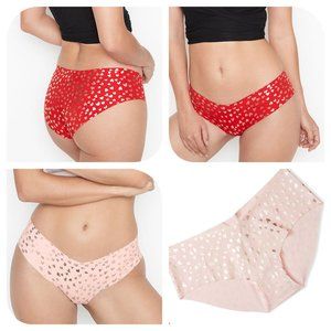 2 Pairs VS NWT L No-Show Hiphuggers W/Hearts